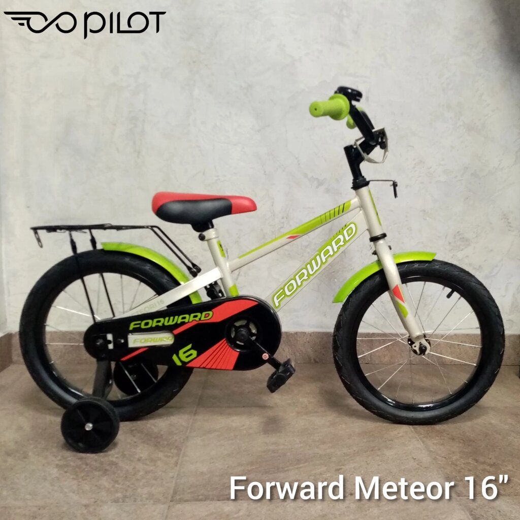 Велосипед Forward Meteor 16 серый/зелёный от компании Веломагазин Пилот - фото 1