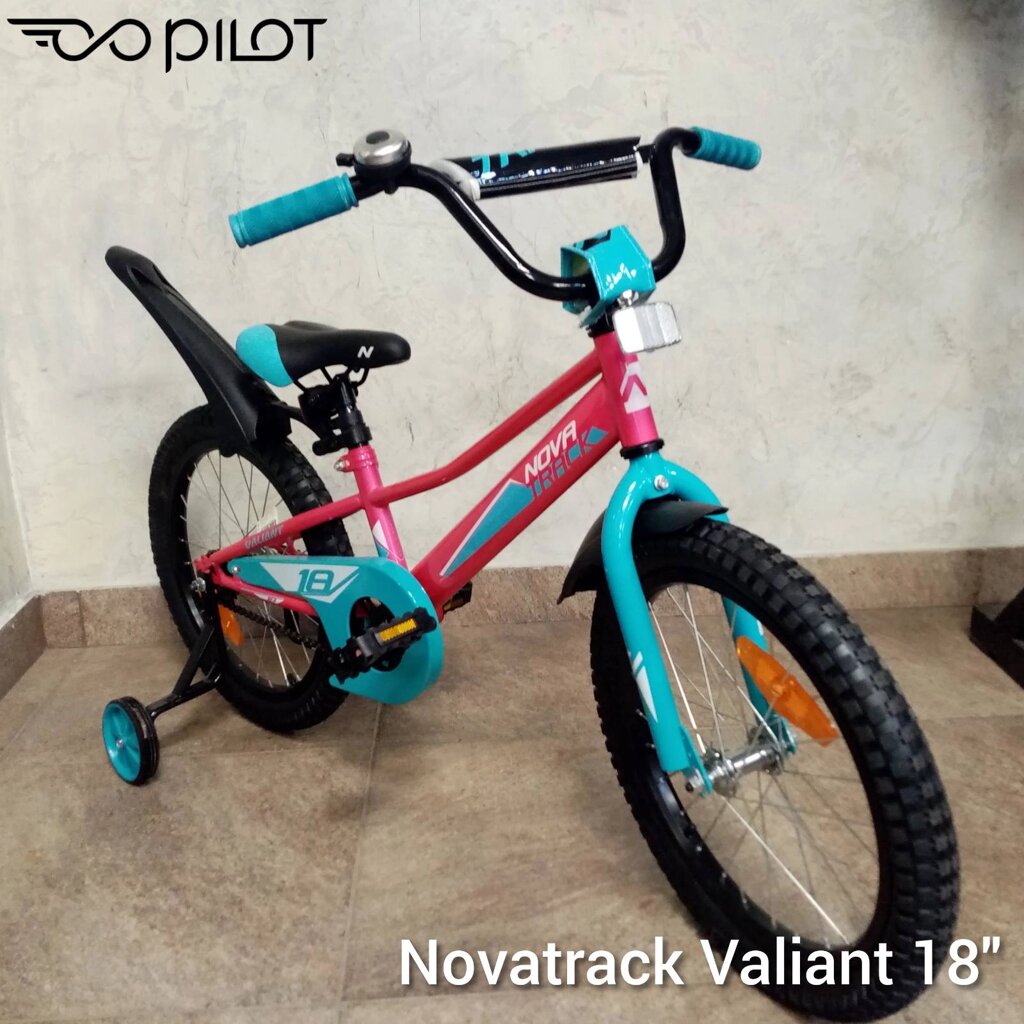 Велосипед Novatrack Valiant 18" (розово-бирюзовый) от компании Веломагазин Пилот - фото 1