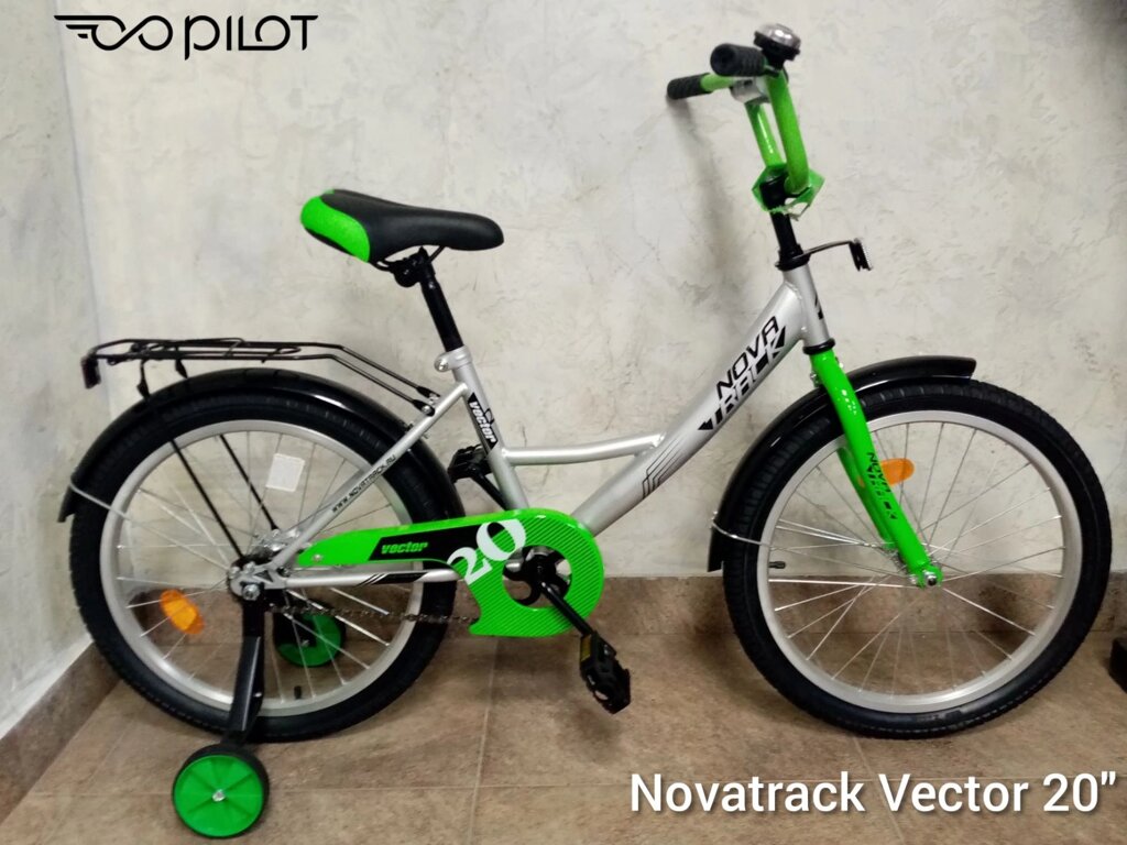 Велосипед Novatrack Vector 20 (серебристо-зелёный) от компании Веломагазин Пилот - фото 1