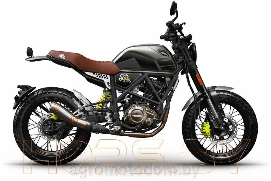 Мотоцикл Минск (M1NSK) SCR 250 Scrambler (чернo-коричневый) от компании Интернет магазин  агро-мото-дом - фото 1