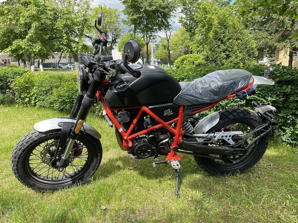 Мотоцикл Минск (M1NSK) SCR 250 Scrambler (чернo-красный) от компании Интернет магазин  агро-мото-дом - фото 1