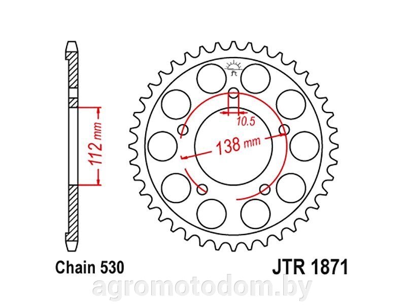 Звезда JT ведомая JTR1871.48 от компании Интернет магазин  агро-мото-дом - фото 1