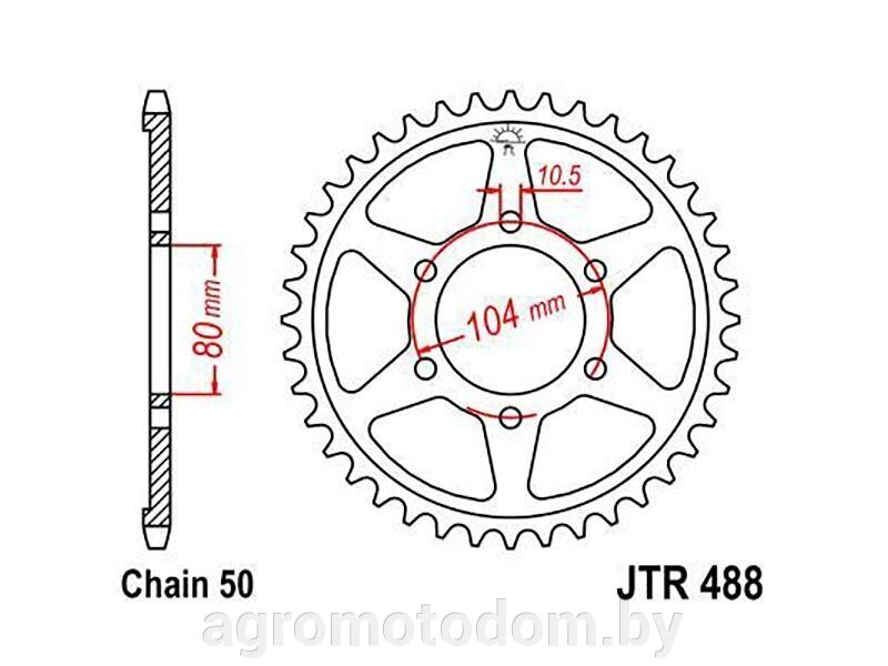 Звезда JT ведомая JTR488.46 от компании Интернет магазин  агро-мото-дом - фото 1