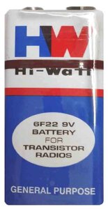 Батарейка Hi-Watt 6F22 "Крона"