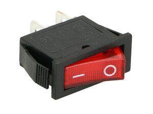 KCD3 кнопка 2pin 16A 250VAC (подсветка, красный)