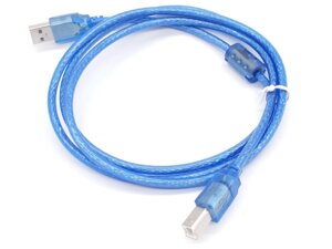 USB 2.0 кабель соединительный USB B AM синий (30cm)