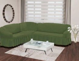 Чехол на угловой диван универсальный Bulsan' зеленый