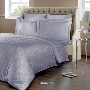 Комплект постельного белья Tivolyo home FABIO жаккард евро серый