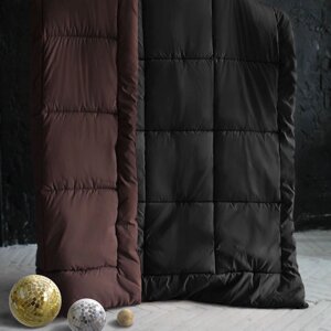 Одеяло микрофибра Sleep iX' MultiColor всесезонное 175х205 см, шоколад-черное