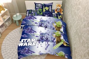 Постельное белье детское Stars Wars 1,5 спальный, бязь