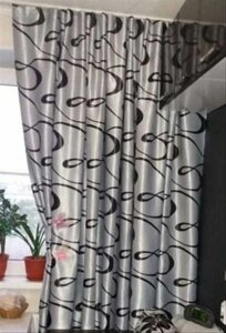Ткань портьерная на отрез блэкаут ( светонипроницаемая) двухсторонная серый-черный