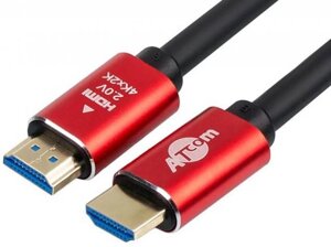 Аксессуар atcom HDMI - HDMI ver 2.0 1m red-gold AT5940