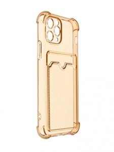 Чехол LuxCase для APPLE iPhone 11 Pro TPU с картхолдером 1.5mm Transparent-Gold 63569