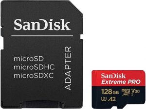Карта памяти 128gb - sandisk extreme pro micro secure digital XC class 10 UHS-I A2 C10 V30 U3 sdsqxcd-128G-GN6ma с