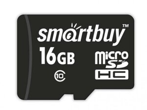 Карта памяти 16Gb - SmartBuy Micro Secure Digital HC Class 10 LE SB16GBSDCL10-00LE (Оригинальная!
