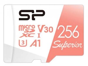 Карта памяти 256Gb - Silicon Power Superior A1 MicroSDXC Class 10 UHS-I U3 SP256GBSTXDV3V20 (Оригинальная!