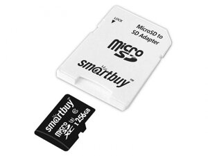 Карта памяти 256Gb - SmartBuy MicroSDXC Class 10 Pro UHS-I U3 SB256GBSDCL10U3-01 с адаптером SD (Оригинальная!