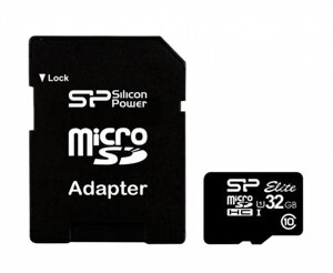 Карта памяти 32Gb - Silicon Power - Micro Secure Digital HC Class 10 UHS-I Elite с переходником под SD