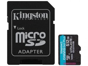 Карта памяти 512Gb - Kingston Canvas Go! Micro Secure Digital HC Class10 UHS-I Canvas Select + SD Adapter SDCG3/512GB с
