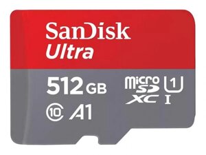 Карта памяти 512Gb - SanDisk Micro Secure Digital XC Class 10 Ultra UHS-I A1 SDSQUAC-512G-GN6MN (Оригинальная!
