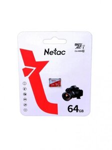 Карта памяти 64Gb - Netac MicroSD P500 Eco UHS-I Class 10 NT02P500ECO-064G-S (Оригинальная!