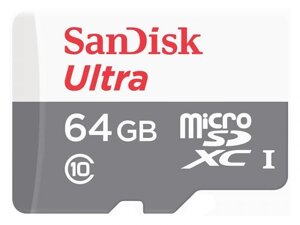 Карта памяти 64Gb - SanDisk Micro Secure Digital XC UHS-I SDSQUNR-064G-GN3MN (Оригинальная!
