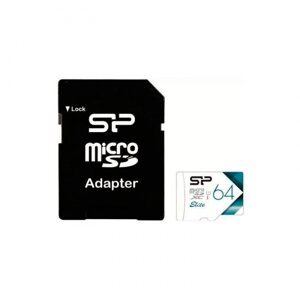 Карта памяти 64Gb - Silicon Power Elite MicroSDXC Class 10 UHS-I U1 SP064GBSTXBU1V21SP с адаптером SD (Оригинальная!