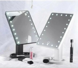 АКЦИЯ   Безупречное зеркало с подсветкой Lange Led Mirror Black/White/Pink Белое, USB от компании bel-ok - магазин товаров для дома - фото 1