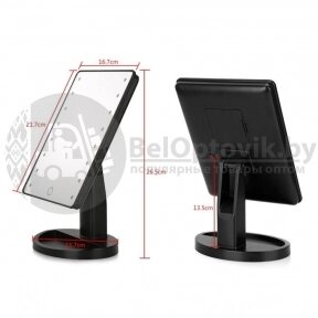 АКЦИЯ   Безупречное зеркало с подсветкой Lange Led Mirror Black/White/Pink Черное, батарейки от компании bel-ok - магазин товаров для дома - фото 1