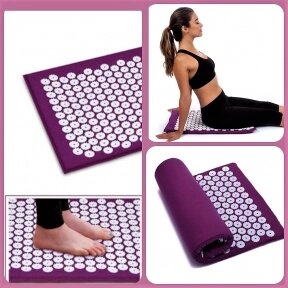 Акупунктурный коврик (коврик для акупунктурного массажа) Acupressure Mat, в коробке Фуксия от компании bel-ok - магазин товаров для дома - фото 1