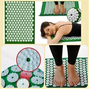 Акупунктурный коврик (коврик для акупунктурного массажа) Acupressure Mat, в коробке Зеленый от компании bel-ok - магазин товаров для дома - фото 1