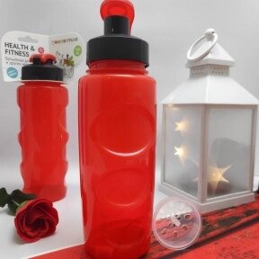 Анатомическая бутылка с клапаном Healih Fitness для воды и других напитков, 500 мл. Сито в комплекте Красная от компании ART-DECO МАРКЕТ - магазин товаров для дома - фото 1