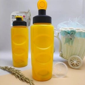 Анатомическая бутылка с клапаном Healih Fitness для воды и других напитков, 500 мл. Сито в комплекте Желтая от компании ART-DECO МАРКЕТ - магазин товаров для дома - фото 1