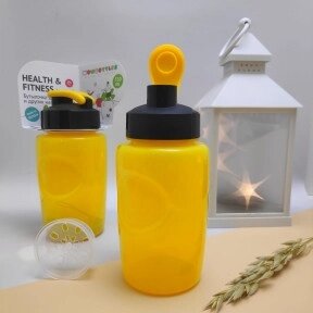 Анатомическая детская бутылка с клапаном Healih Fitness для воды и других напитков, 350 мл Желтый от компании ART-DECO МАРКЕТ - магазин товаров для дома - фото 1