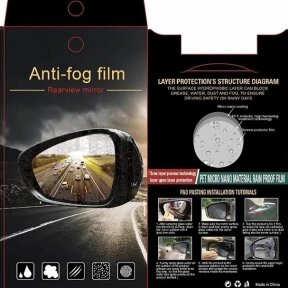 Антидождь NANO пленка для автомобиля на большие боковые зеркала Anti-fog film 10 х 15 см от компании bel-ok - магазин товаров для дома - фото 1