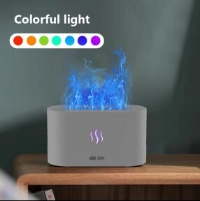 Аромадиффузор - ночник с эффектом пламени Flame Humidifier SL-168  Белый Глянец/Цветное пламя от компании bel-ok - магазин товаров для дома - фото 1