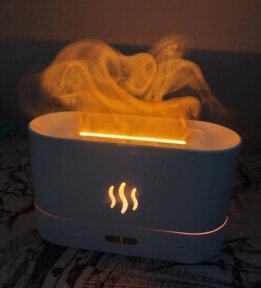 Аромадиффузор - ночник с эффектом пламени Flame Humidifier SL-168  Белый матовый / Свет огня от компании bel-ok - магазин товаров для дома - фото 1