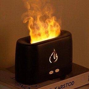 Аромадиффузор - ночник с эффектом пламени Flame Humidifier SL-168  Черный глянец от компании bel-ok - магазин товаров для дома - фото 1