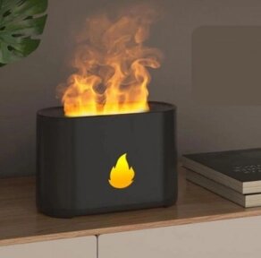 Аромадиффузор - ночник с эффектом пламени Flame Humidifier SL-168  Черный от компании bel-ok - магазин товаров для дома - фото 1