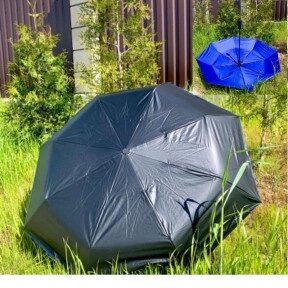 Автоматический противоштормовой складной зонт Sherp Двухсторонний: Черный/синий от компании ART-DECO МАРКЕТ - магазин товаров для дома - фото 1