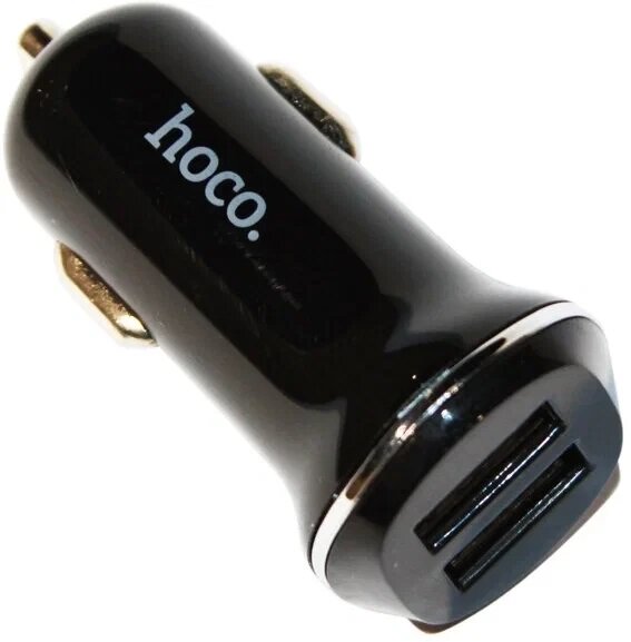 Автомобильное зарядное устройство HOCO Z1 double ported, 2xUSB, 2.1A, 11W, черный от компании ART-DECO МАРКЕТ - магазин товаров для дома - фото 1