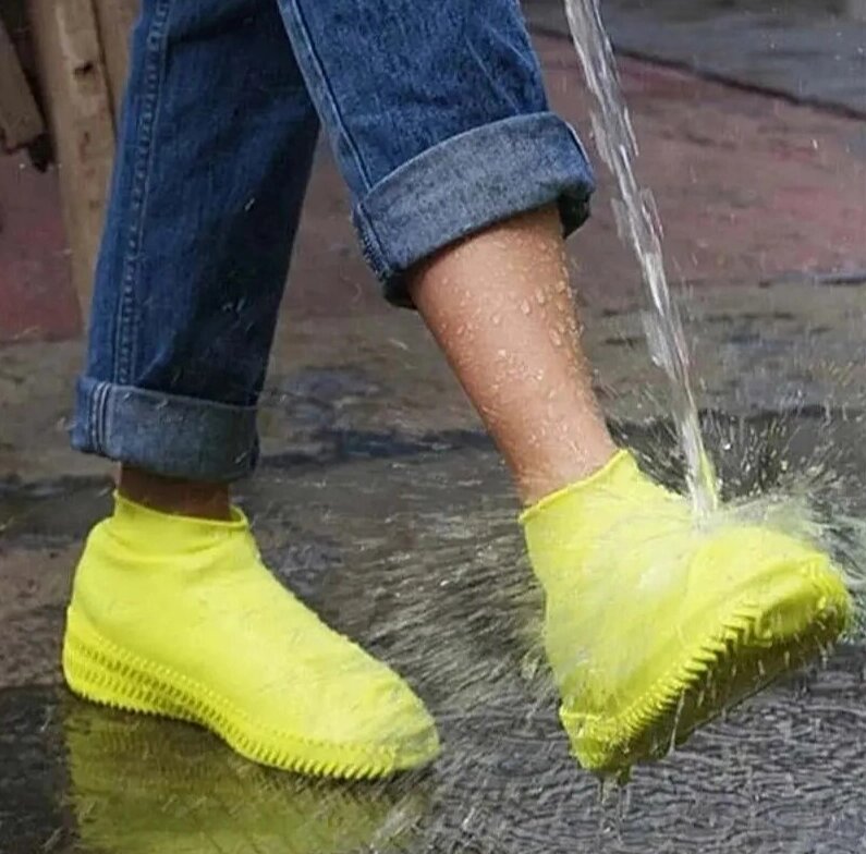 Бахилы (чехлы на обувь) от дождя и песка многоразовые силиконовые Waterproof Silicone Shoe. Суперпрочные, Желтые L от компании bel-ok - магазин товаров для дома - фото 1