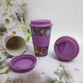 Бамбуковая Эко - термокружка BambooCup, 400 мл Purple (Сиреневая) от компании bel-ok - магазин товаров для дома - фото 1