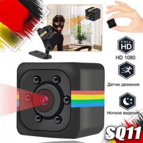 Беспроводная мини камера SQ11 Mini DV 1080P / Мини видеорегистратор/ Спорт - камера/ Ночная съемка и датчик от компании ART-DECO МАРКЕТ - магазин товаров для дома - фото 1