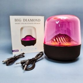 Беспроводная портативная акустическая колонка Bluetooth  Big Diamond  Розовая от компании ART-DECO МАРКЕТ - магазин товаров для дома - фото 1