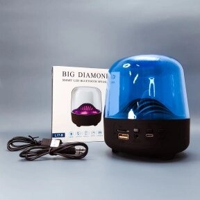 Беспроводная портативная акустическая колонка Bluetooth  Big Diamond  Синяя от компании ART-DECO МАРКЕТ - магазин товаров для дома - фото 1