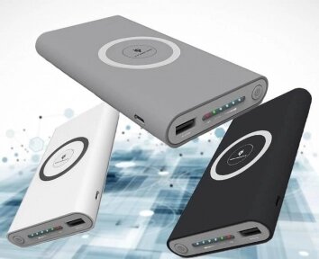 Беспроводная зарядка Power Bank Qi Compatible 10000 mAh Чёрный цвет от компании bel-ok - магазин товаров для дома - фото 1