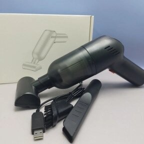 Беспроводной автомобильный пылесос LT-101C, 120 W (3 насадки, USB-зарядка) Черный от компании ART-DECO МАРКЕТ - магазин товаров для дома - фото 1