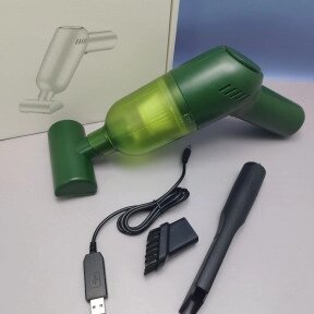 Беспроводной автомобильный пылесос LT-101C, 120 W (3 насадки, USB-зарядка) Зеленый от компании ART-DECO МАРКЕТ - магазин товаров для дома - фото 1