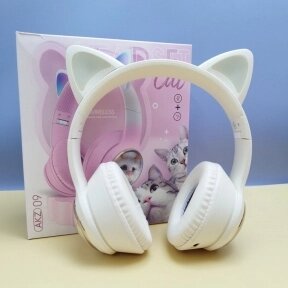 Беспроводные наушники HeadSet Cat с кошачьими ушками и котиком в иллюминаторе / Bluetooth наушники с RGB подсветкой от компании bel-ok - магазин товаров для дома - фото 1